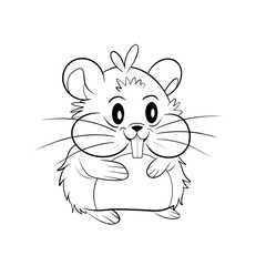 Fat hamster with big teeth clip art