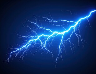 Blue lightning with dark background 3D rendering 