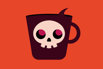 Jack-o-Lantern Cup on a Haunted Mantelpiece