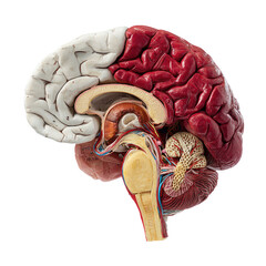 Detailed Brain Anatomy Model Isolated On White Background