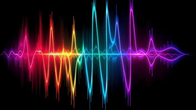 Colorful audio wave or equalizer with dynamic light effects - Powered by Adobe