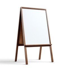 Wooden A-frame easel with blank white board whiteboard