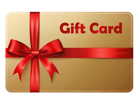 Holiday Gift Card Template on PNG Transparent Background