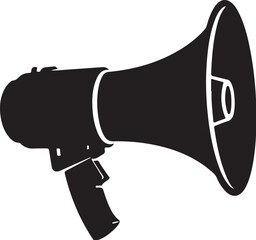 A classic bullhorn silhouette that conveys strong announcements and megaphone symbolism, suitable for communication and loud broadcasts in any situation