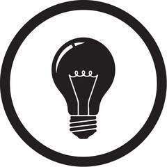 Illuminating Ideas A Simple Yet Powerful Lightbulb Icon Conveying Innovation and Problem Solving within a Circular Frame