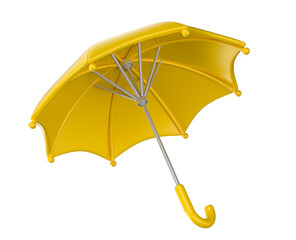 Yellow Umbrella Symbolizing Emotional Protection 3d render with transparent background