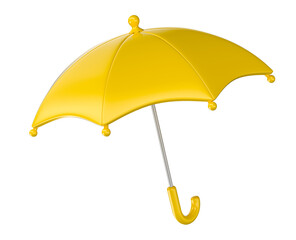 Yellow Umbrella Symbolizing Emotional Protection 3d render with transparent background