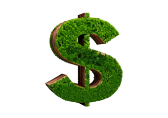 Financial symbol focus business environment creative concept studio setting symbolic represent, isolated on transparent or white background