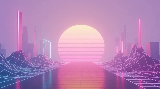 Abstract blue vector city skyline with skyscrapers and modern architectural lines