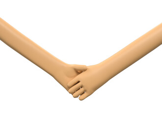 Simple Handshake Representing Human Connection 3d render
