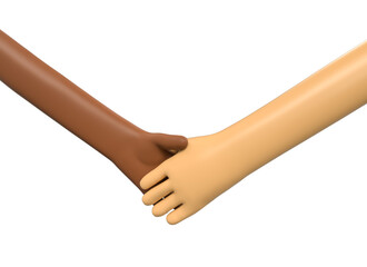 Diverse Hands Holding Each Other in Support 3d render