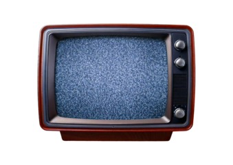 Static retro tv display, isolated on transparent or white background
