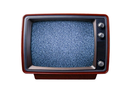 Static retro tv display, isolated on transparent or white background