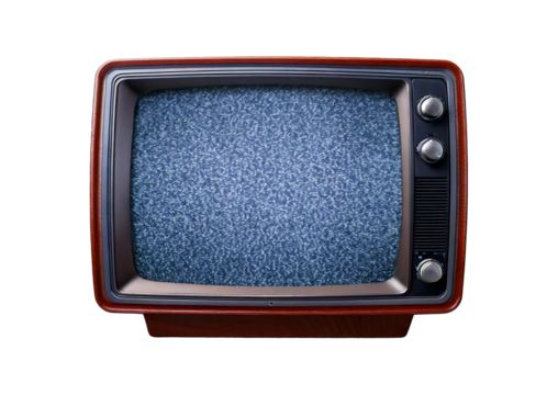 Static retro tv display, isolated on transparent or white background