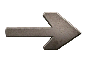 Dynamic single arrow symbol for visual impact and design usage isolated on transparent or white background