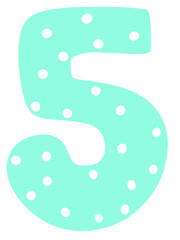 Green number with white dot zero to nine