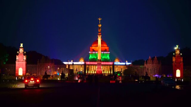 The Rashtrapati Bhavan is the official residence of the President of the Republic of India at the western end of Rajpath, Delhi, India.