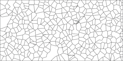 Abstract pattern design composed of irregular geometric cell structures in black and white suitable for backgrounds and textures