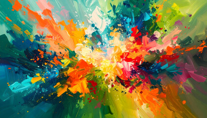 Obraz premium Vibrant Abstract Colorful Paint Explosion