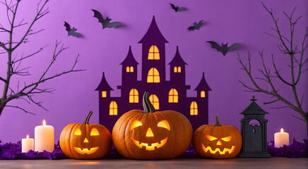 Fototapeta premium halloween background with pumpkin
