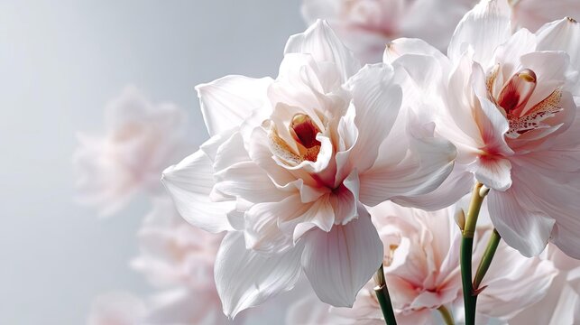 Orchid mood for floral echo concept. Elegant pink flowers with delicate petals and soft background. - Powered by Adobe
