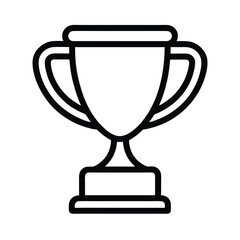 Trophy Cup Outline Vector Illustration