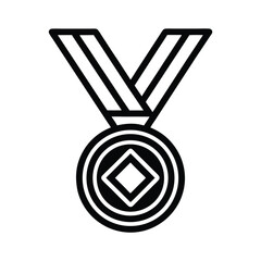 Bronze Medal Outline Vector Illustration