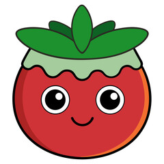 Red Fruits vector illustrations: cherries, cranberries, strawberries and raspberries