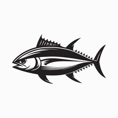 Obraz premium black fish vector illustration, silhouette of a fish vector, logo fish illustration
