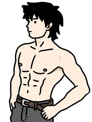 Fototapeta premium cartoon man on white background