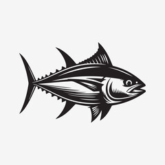 Fototapeta premium black fish vector illustration, silhouette of a fish vector, logo fish illustration