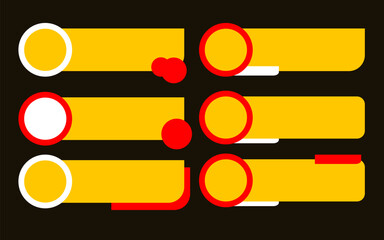 Lower thirds six vibrant yellow and red animated lower third graphics.