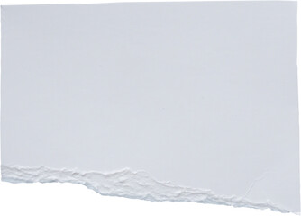 White ripped paper torn edges strips isolated on white background