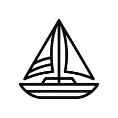 Sailboat Outline Vector Illustration