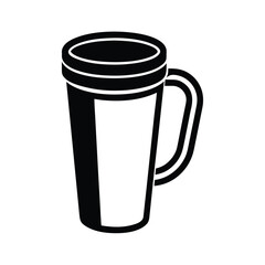 Travel Mug Outline Vector Illustration