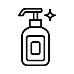 Hand Sanitizer Outline Vector Illustration