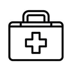 First Aid Kit Outline Vector Illustration