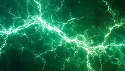 Fototapeta premium Glowing Green Lightning Abstract Background