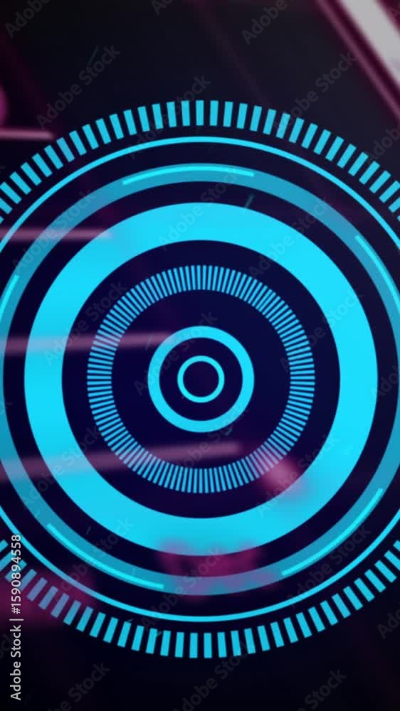 Poster animation of digital data processing and scan scoping over clack background
