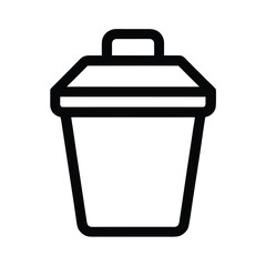 Plastic Container Outline Vector Illustration