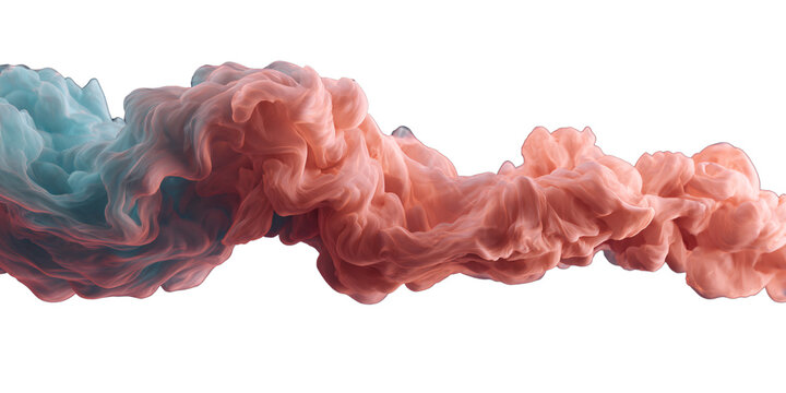 Abstract smoke plume of pink and blue ink in water on black background Concept of color burst, fluid dynamics, and artistic design