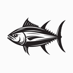 Obraz premium black fish vector illustration, silhouette of a fish vector, logo fish illustration