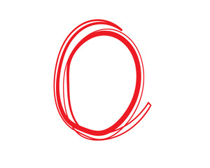 Hand-drawn style red circle graphic element isolated on black background. Perfect for design projects, logos, or illustrations.