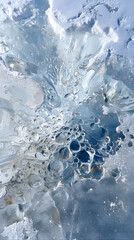 professional ice photography Abstract ice formation with intricate patterns. frozen art closeup sculpture light techniques