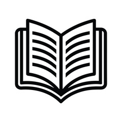 Open Book Outline Vector Illustration