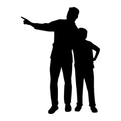 silhouette of a man with kid