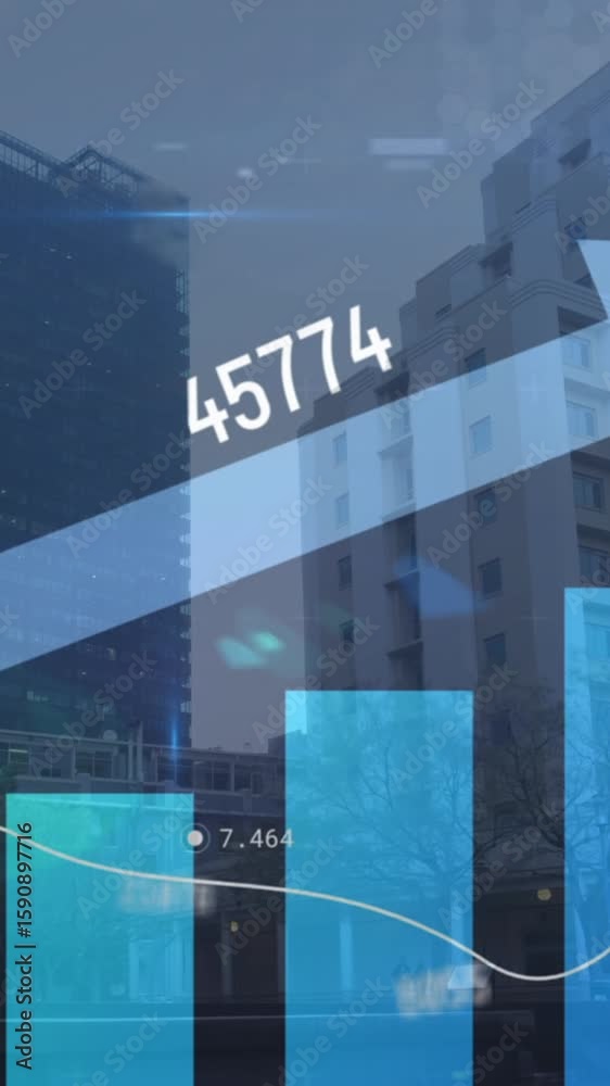 Poster Animation of numbers changing over statistics and data processing