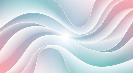 Fototapeta premium Smooth flowing pastel wave background with white highlights