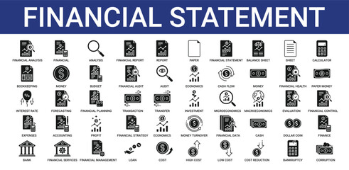 Financial Statement icon set collection