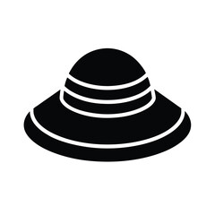 Sun Hat Outline Vector Illustration